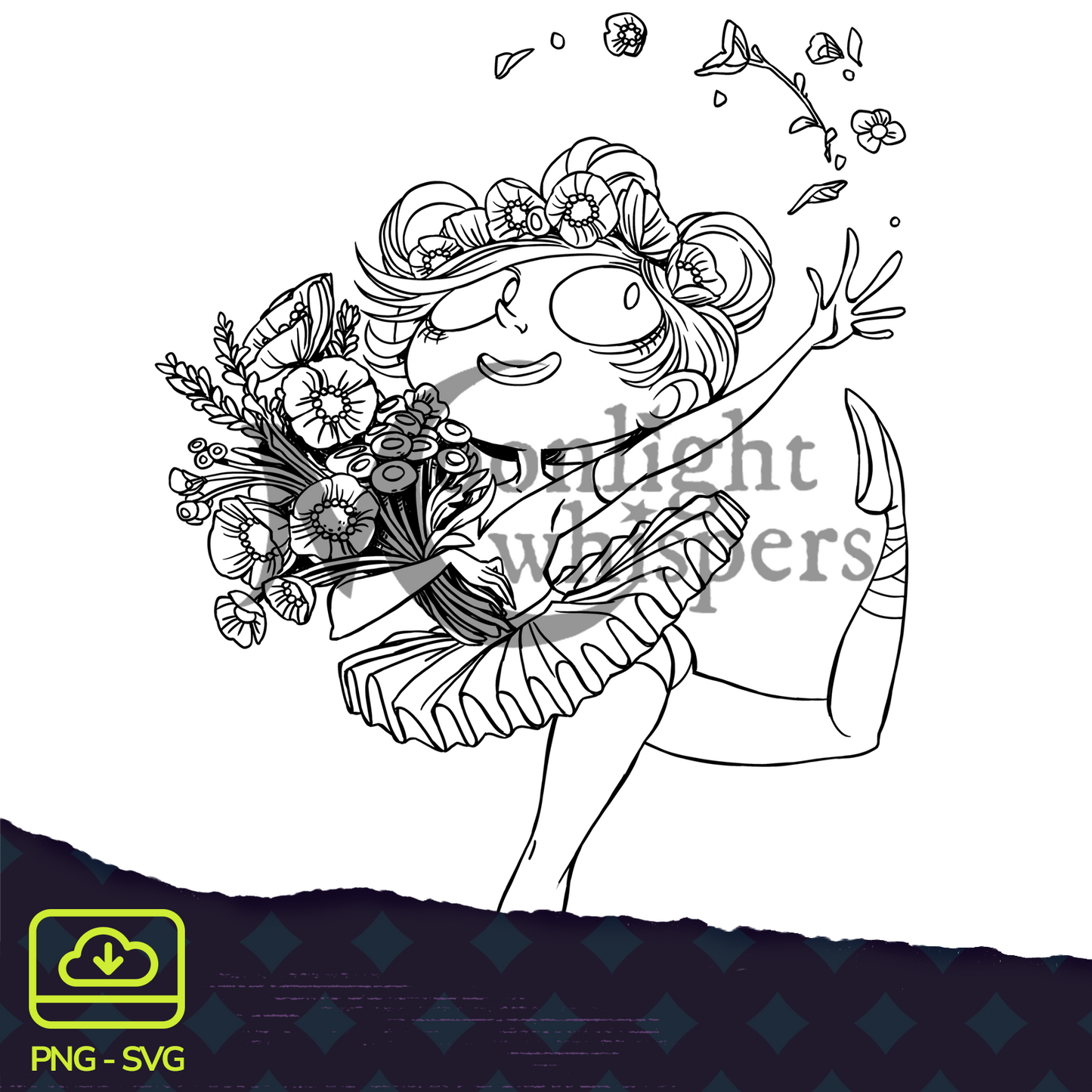 The Flower Ballerina - Digital Format - PNG & SVG