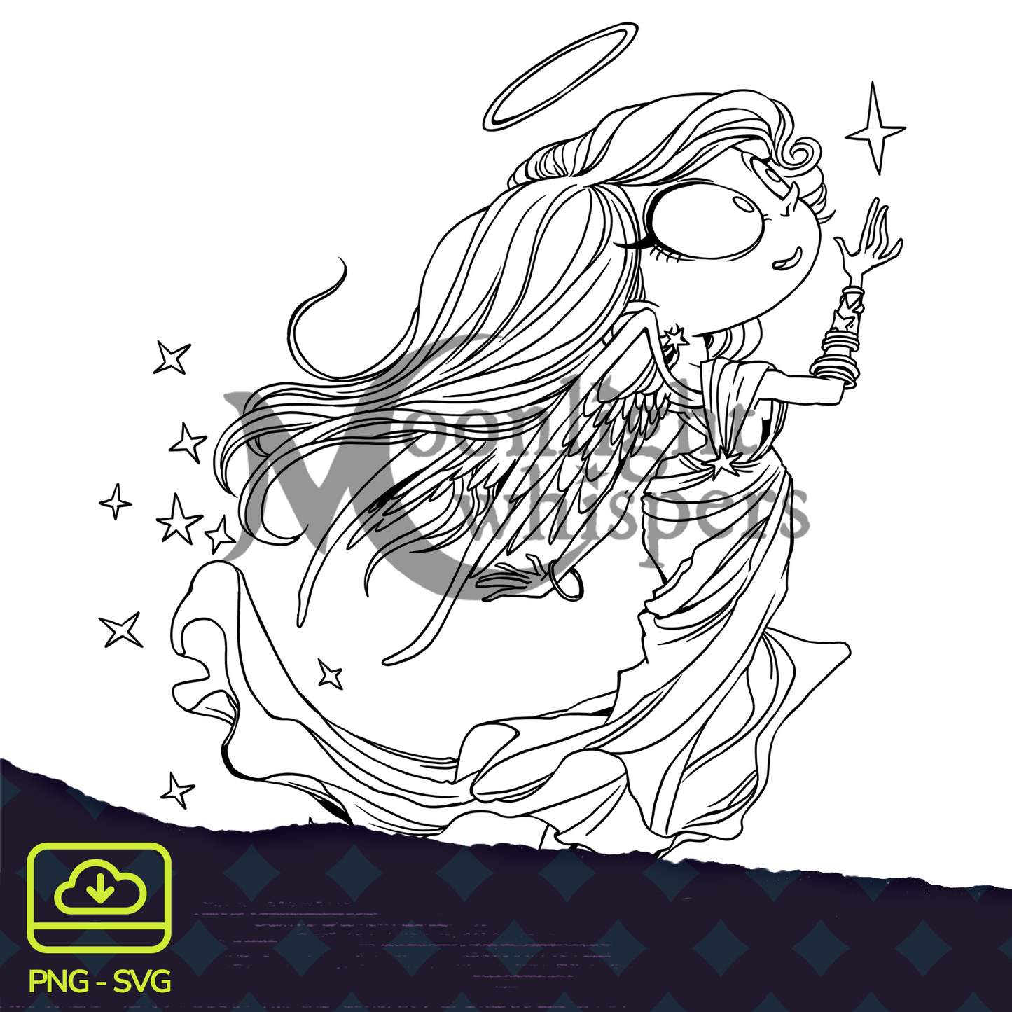 The Star - Digital Stamp - PNG & SVG