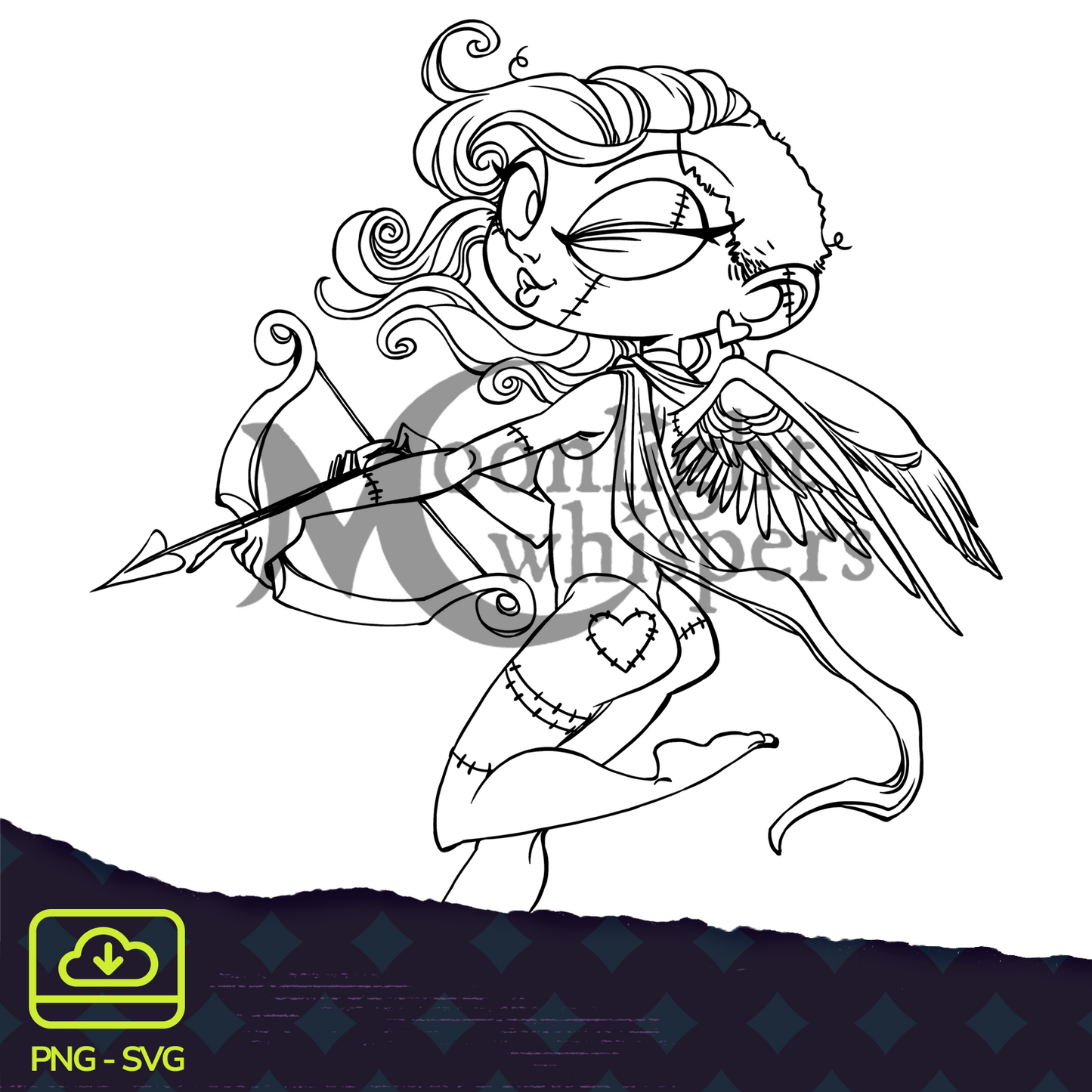 Zombie Cupid - Digital Format - PNG & SVG
