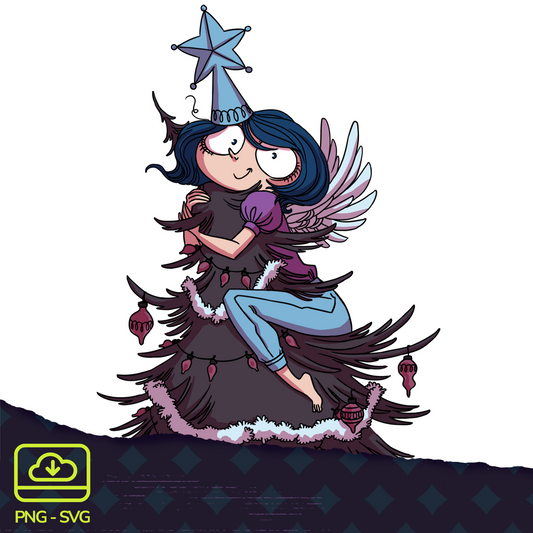 Angela and the Tree - Digital Format - PNG & SVG