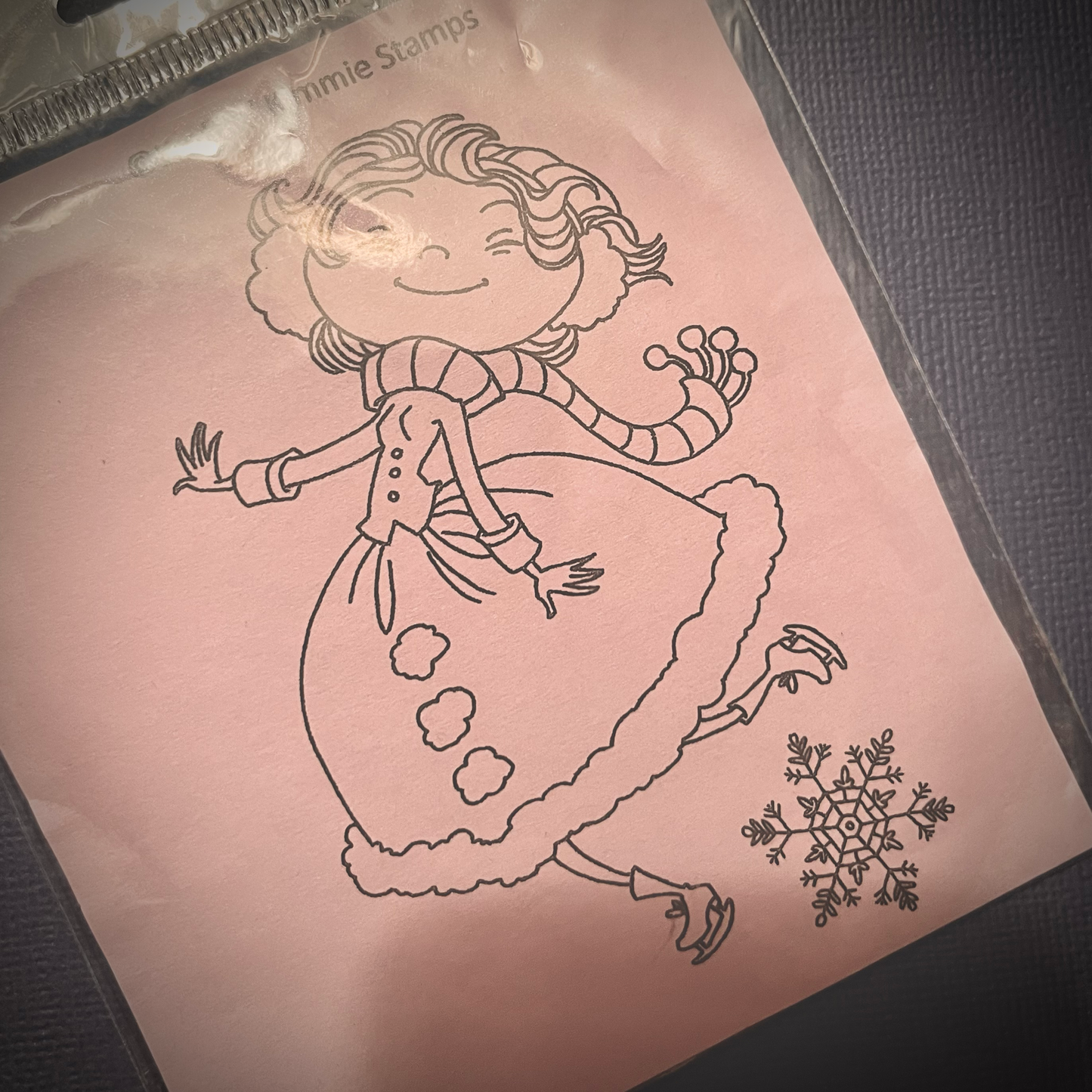 Skating Girl - Rubber Stamp