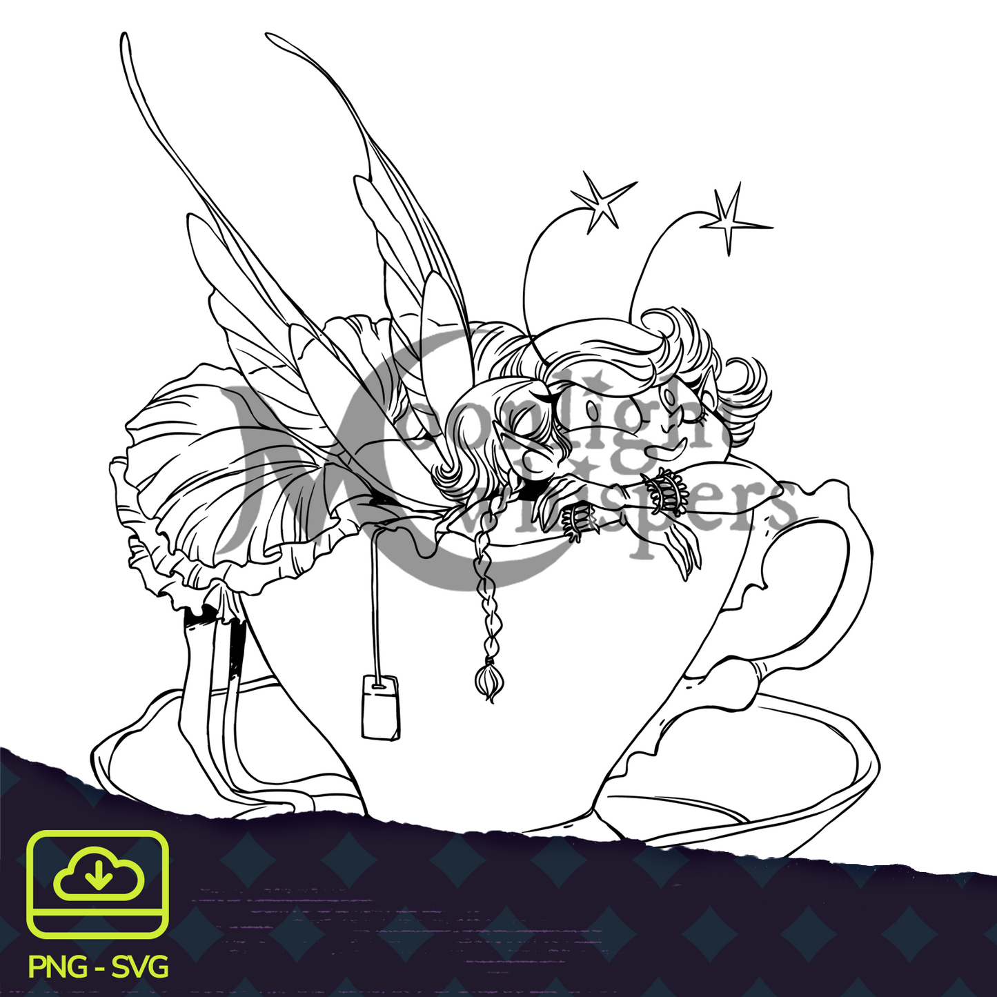 Teacup Fairy - Digital Format - PNG & SVG